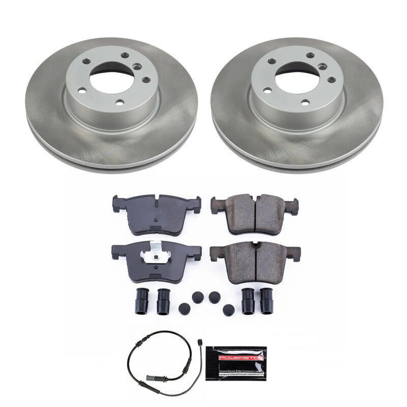 Power Stop 17-20 BMW 430i xDrive Gran Coupe Front Semi-Coated Rotor Kit-Brake Kits - Performance Blank-Grocery Getter Performance