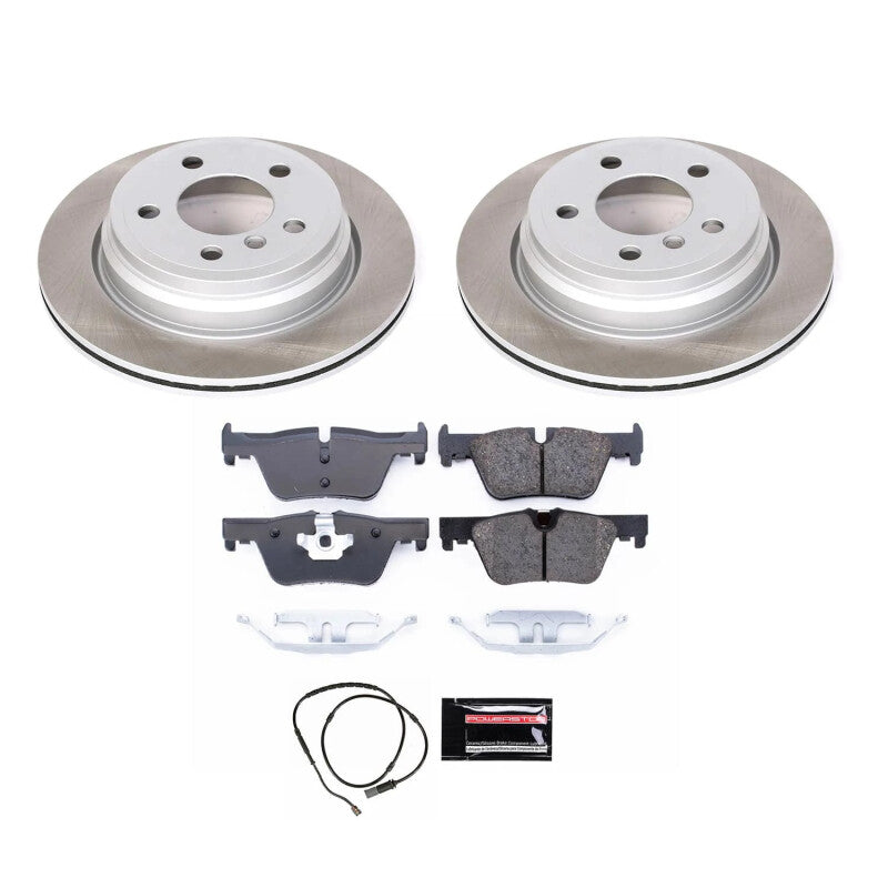 Power Stop 17-20 BMW 430i xDrive Gran Coupe Rear Semi-Coated Rotor Kit-Brake Kits - Performance Blank-Grocery Getter Performance