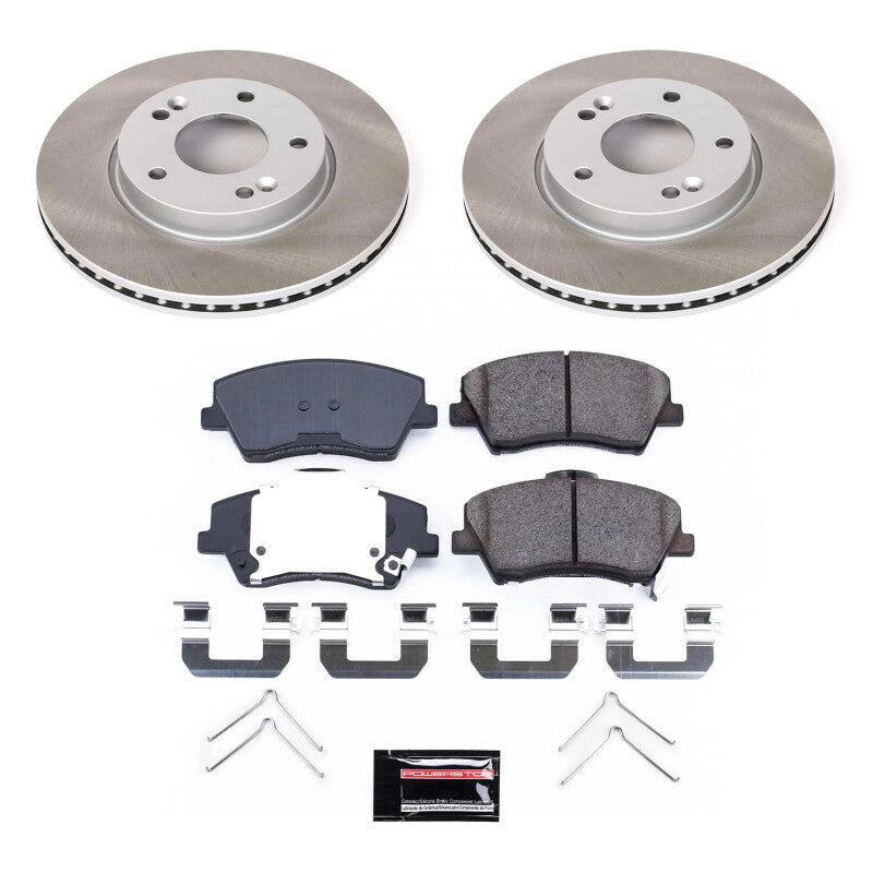 Power Stop 17-20 Hyundai Elantra Front Semi-Coated Rotor Kit-Brake Kits - Performance Blank-Grocery Getter Performance