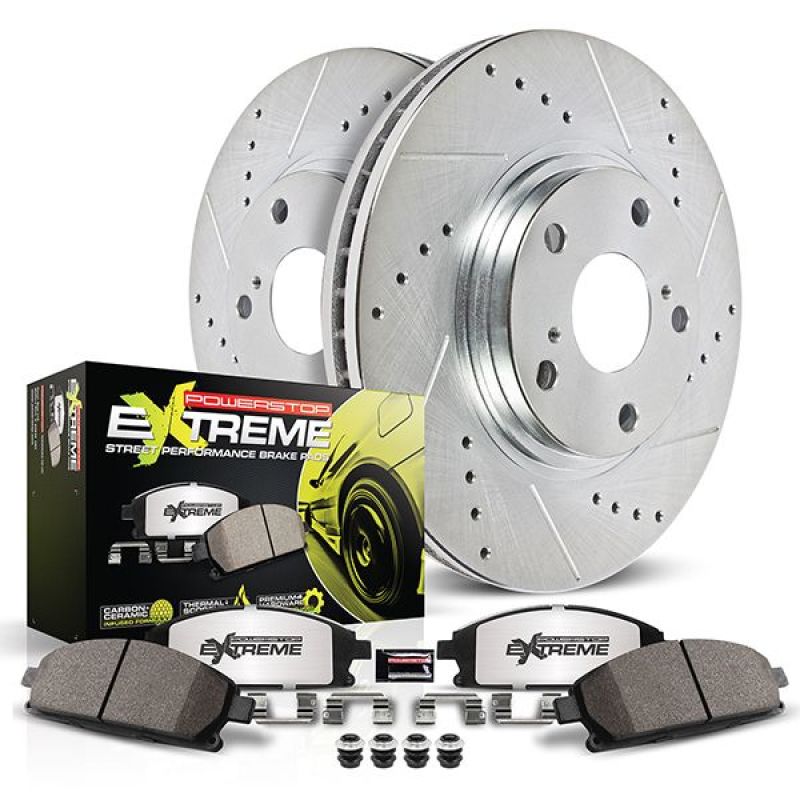 Power Stop 17-20 Subaru BRZ Rear Z26 Street Warrior Brake Kit-Brake Kits - Performance D&S-Grocery Getter Performance