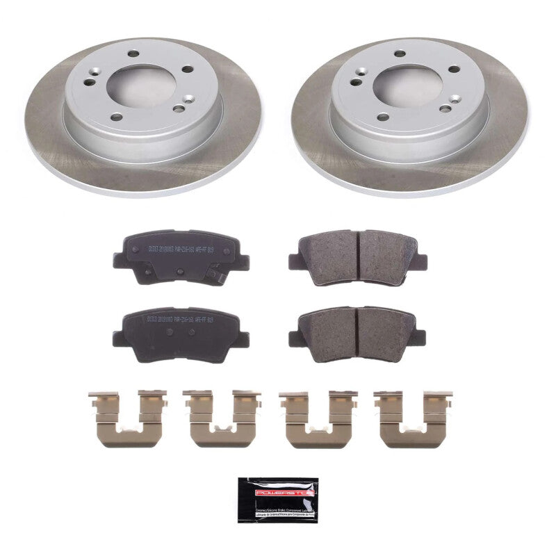 Power Stop 17-23 Kia Soul Rear Semi-Coated Rotor Kit-Brake Kits - Performance Blank-Grocery Getter Performance