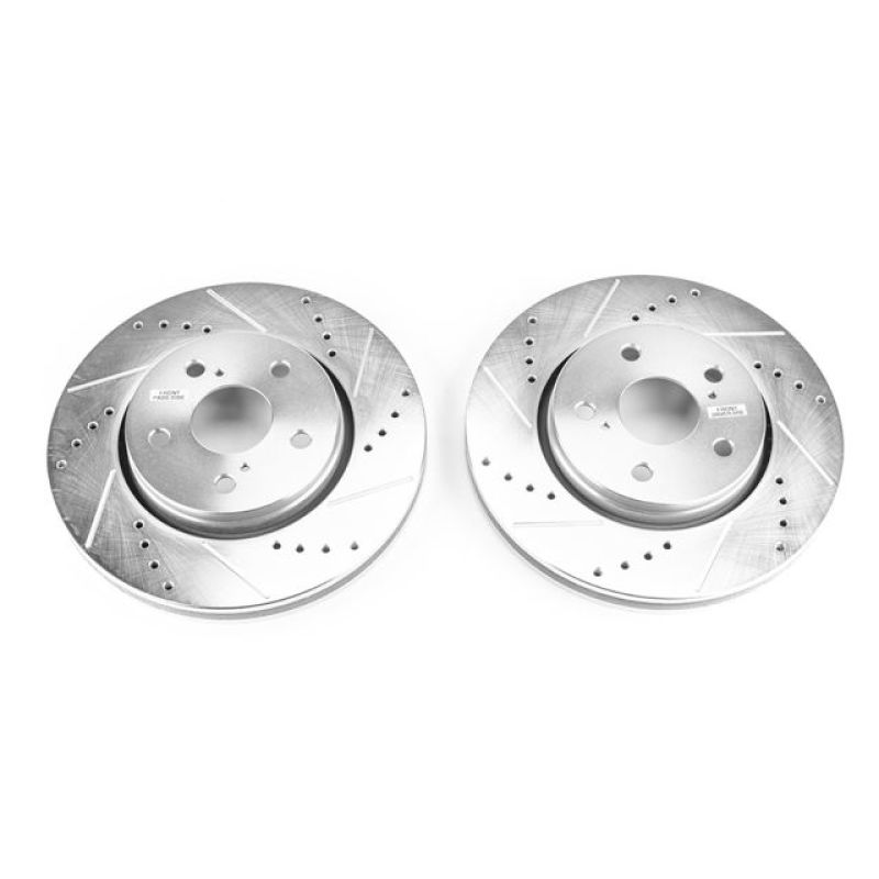 Power Stop 18-19 Toyota C-HR Front Evolution Drilled & Slotted Rotors - Pair-Brake Rotors - Slot & Drilled-Grocery Getter Performance