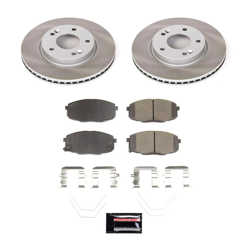 Power Stop 18-22 Hyundai Kona Front Semi-Coated Rotor Kit-Brake Kits - Performance Blank-Grocery Getter Performance