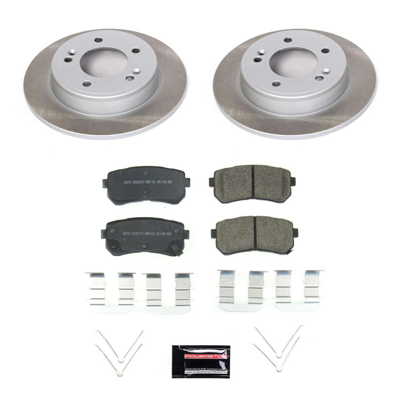 Power Stop 18-22 Hyundai Kona Rear Semi-Coated Rotor Kit-Brake Kits - Performance Blank-Grocery Getter Performance