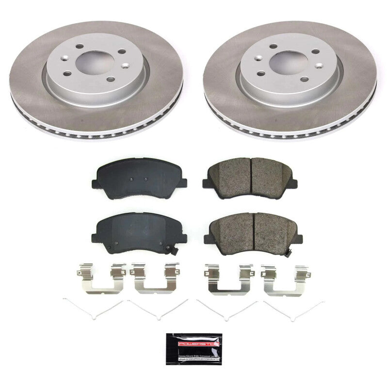 Power Stop 18-22 Kia Rio Front Semi-Coated Rotor Kit-Brake Kits - Performance Blank-Grocery Getter Performance