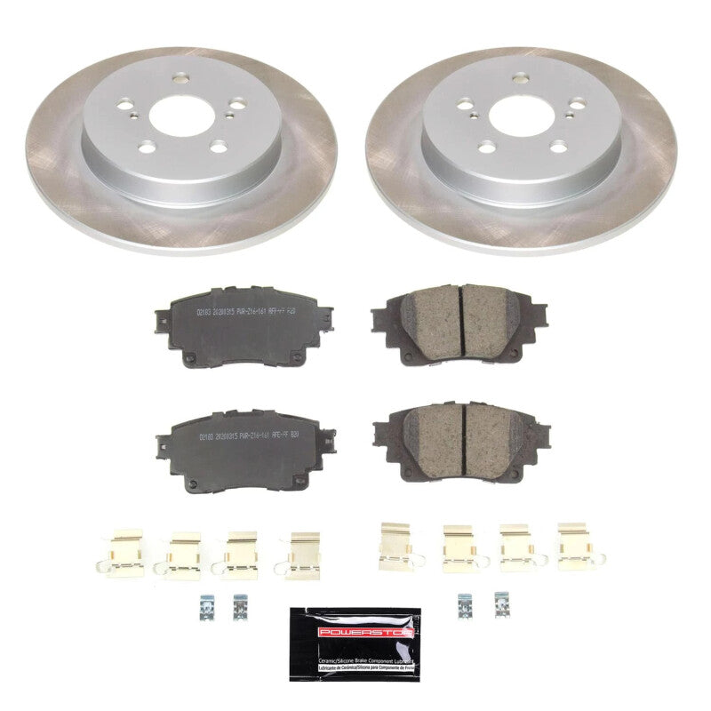 Power Stop 19-22 Toyota Corolla Rear Semi-Coated Rotor Kit-Brake Kits - Performance Blank-Grocery Getter Performance