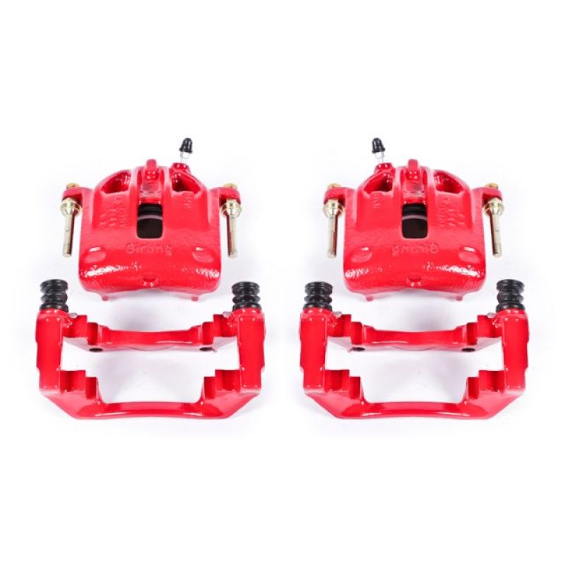 Power Stop 1991 BMW 318i Front Red Calipers w/Brackets - Pair-Brake Calipers - Perf-Grocery Getter Performance