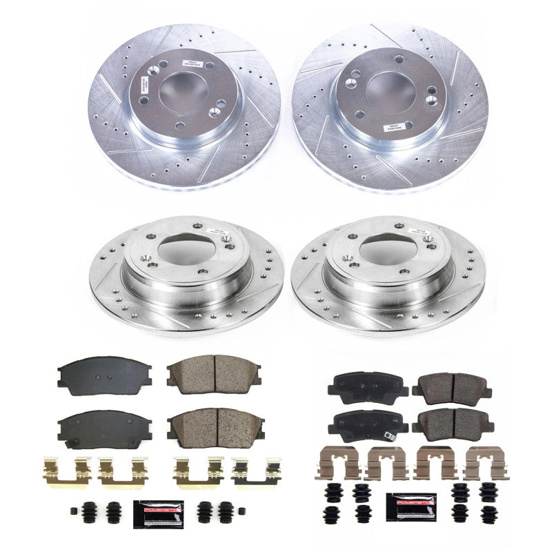 Power Stop 20-22 Hyundai Venue Front & Rear Z23 Evolution Brake Kit-Brake Kits - Performance D&S-Grocery Getter Performance