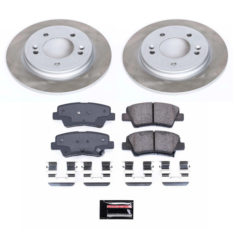 Power Stop 20-22 Kia Forte Rear Semi-Coated Rotor Kit-Brake Kits - Performance Blank-Grocery Getter Performance