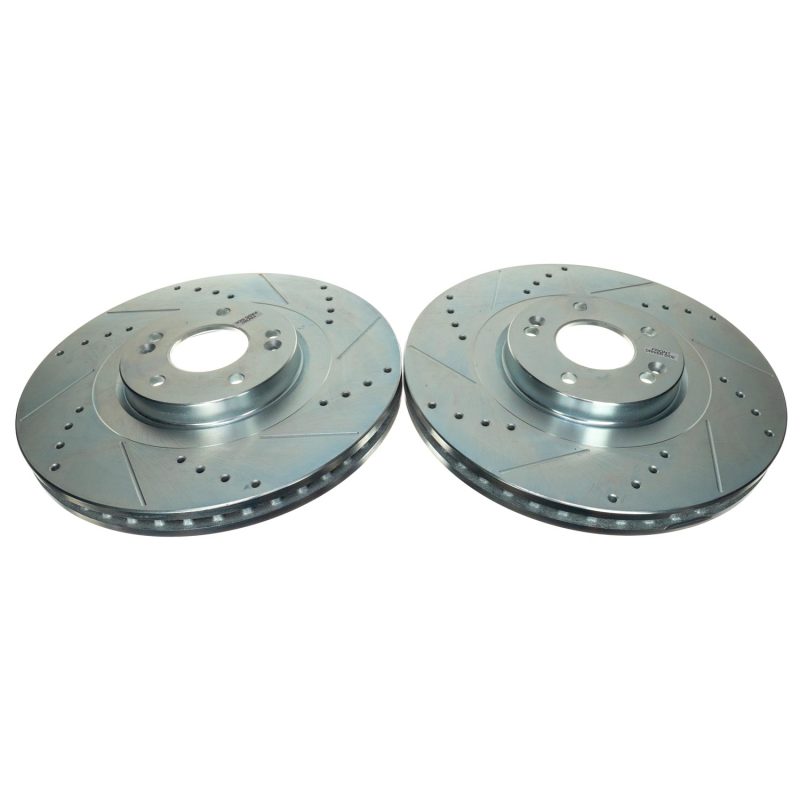 Power Stop 20-22 Kia Telluride Front Drilled & Slotted Rotor (Pair)-Brake Rotors - Slot & Drilled-Grocery Getter Performance
