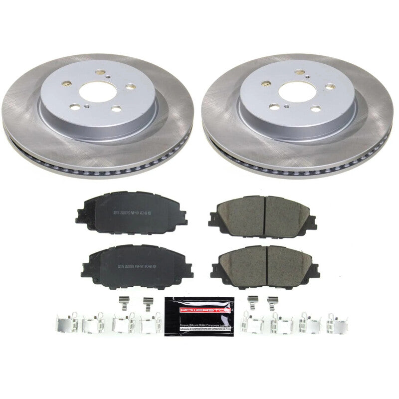 Power Stop 20-22 Toyota Prius Prime Front Semi-Coated Rotor Kit-Brake Kits - Performance Blank-Grocery Getter Performance