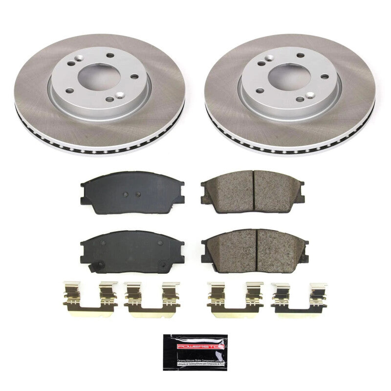 Power Stop 20-23 Kia Soul Front Semi-Coated Rotor Kit-Brake Kits - Performance Blank-Grocery Getter Performance