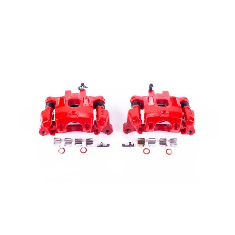 Power Stop 2000 Toyota Camry Rear Red Calipers w/Brackets - Pair-Brake Calipers - Perf-Grocery Getter Performance