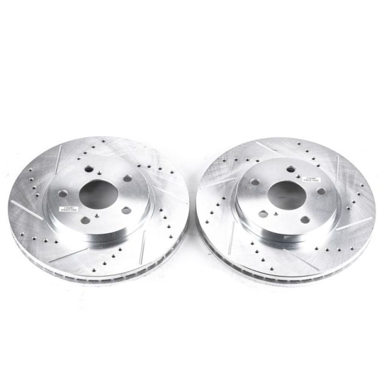 Power Stop 2002 Lexus ES300 Front Evolution Drilled & Slotted Rotors - Pair-Brake Rotors - Slot & Drilled-Grocery Getter Performance