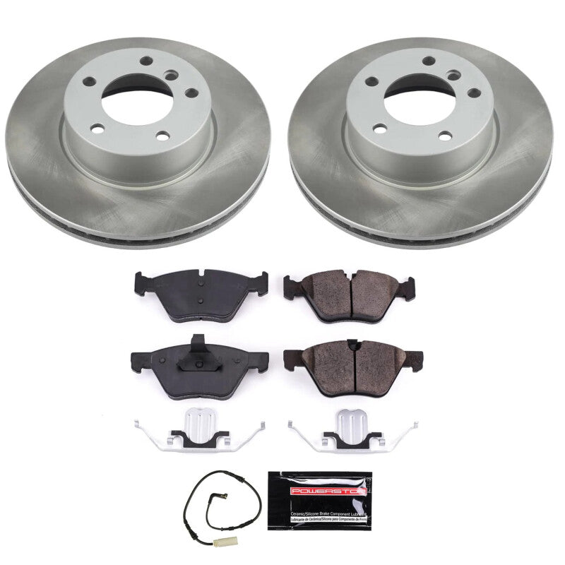 Power Stop 2006 BMW 325i Front Semi-Coated Rotor Kit-Brake Kits - Performance Blank-Grocery Getter Performance