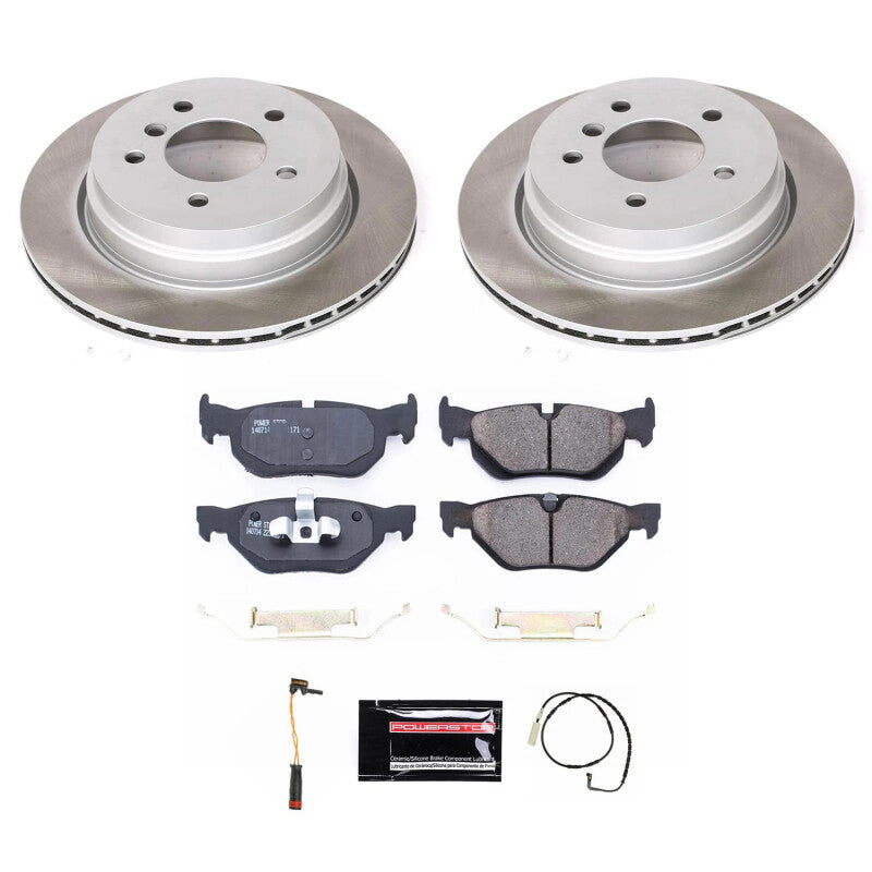 Power Stop 2006 BMW 325xi Rear Semi-Coated Rotor Kit-Brake Kits - Performance Blank-Grocery Getter Performance
