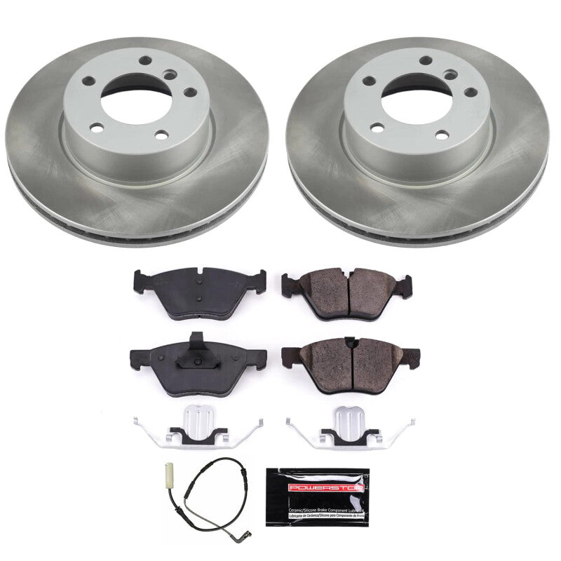 Power Stop 2007 BMW 328xi Front Semi-Coated Rotor Kit-Brake Kits - Performance Blank-Grocery Getter Performance