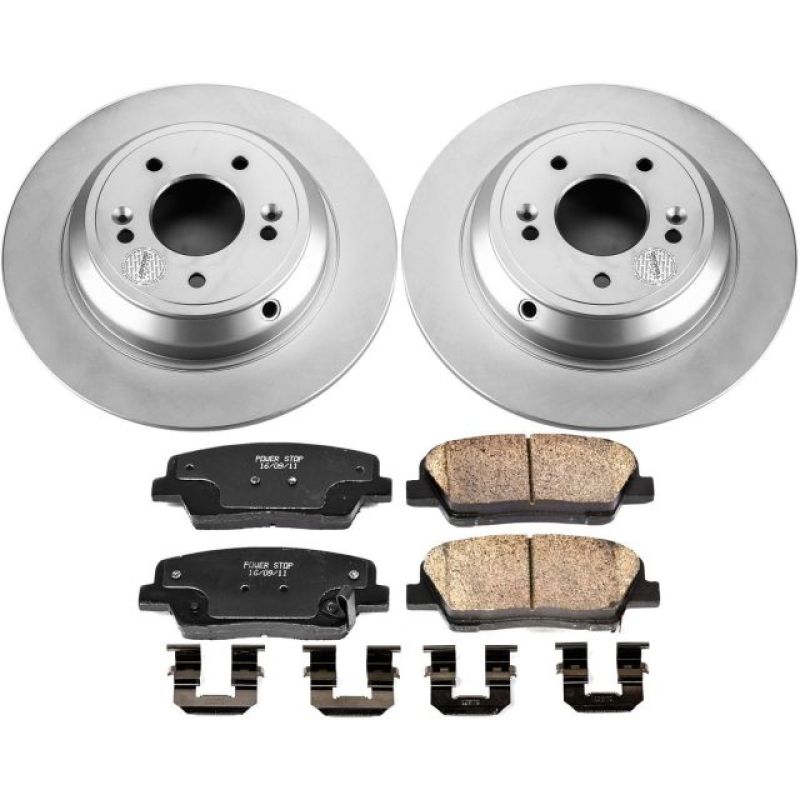 Power Stop 2009 Hyundai Genesis Rear Z17 Evolution Geomet Coated Brake Kit-Brake Kits - Performance Blank-Grocery Getter Performance