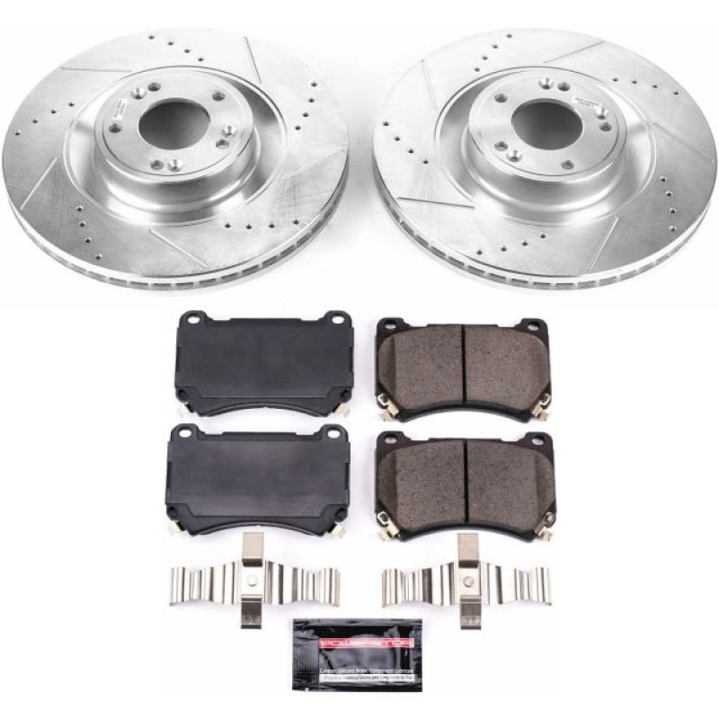 Power Stop 2011 Hyundai Equus Front Z23 Evolution Sport Brake Kit-Brake Kits - Performance D&S-Grocery Getter Performance
