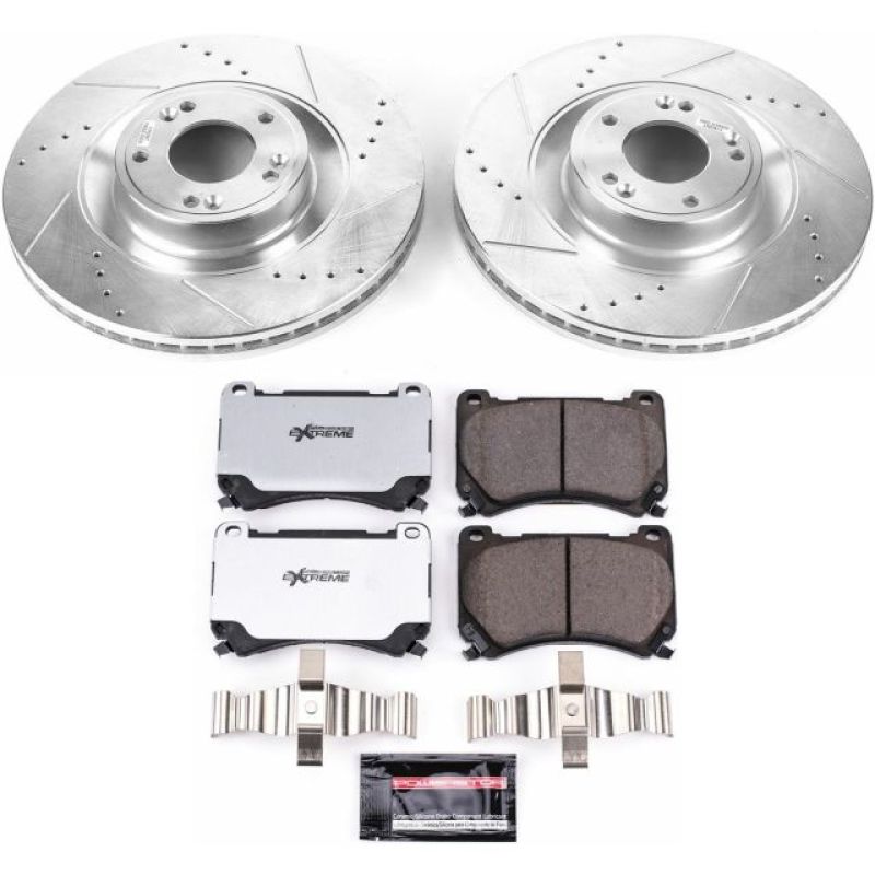 Power Stop 2011 Hyundai Equus Front Z26 Street Warrior Brake Kit-Brake Kits - Performance D&S-Grocery Getter Performance