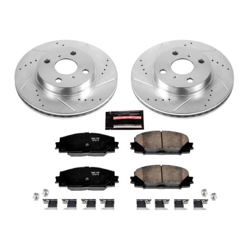 Power Stop 2013 Scion iQ Front Z23 Evolution Sport Brake Kit-Brake Kits - Performance D&S-Grocery Getter Performance