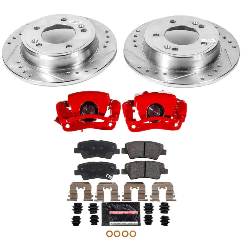 Power Stop 2016 Hyundai Veloster Rear Z23 Evolution Kit w/Calipers-Brake Kits - Performance D&S-Grocery Getter Performance