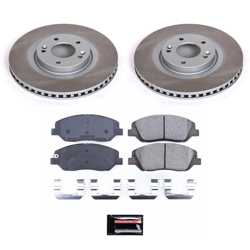 Power Stop 2019 Hyundai Santa Fe XL Front Semi-Coated Rotor Kit-Brake Kits - Performance Blank-Grocery Getter Performance