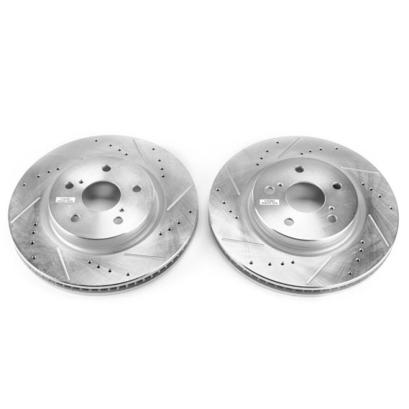Power Stop 2019 Lexus ES350 Front Evolution Drilled & Slotted Rotors - Pair-Brake Rotors - Slot & Drilled-Grocery Getter Performance