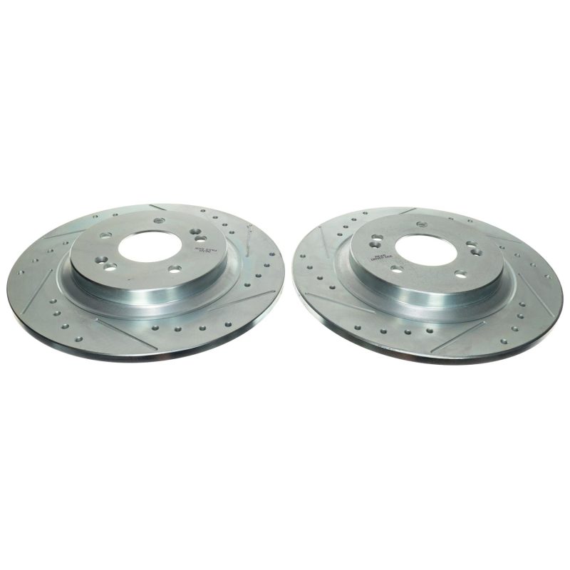 Power Stop 2021 Kia Sorento Rear Drilled & Slotted Rotor (Pair)-Brake Rotors - Slot & Drilled-Grocery Getter Performance