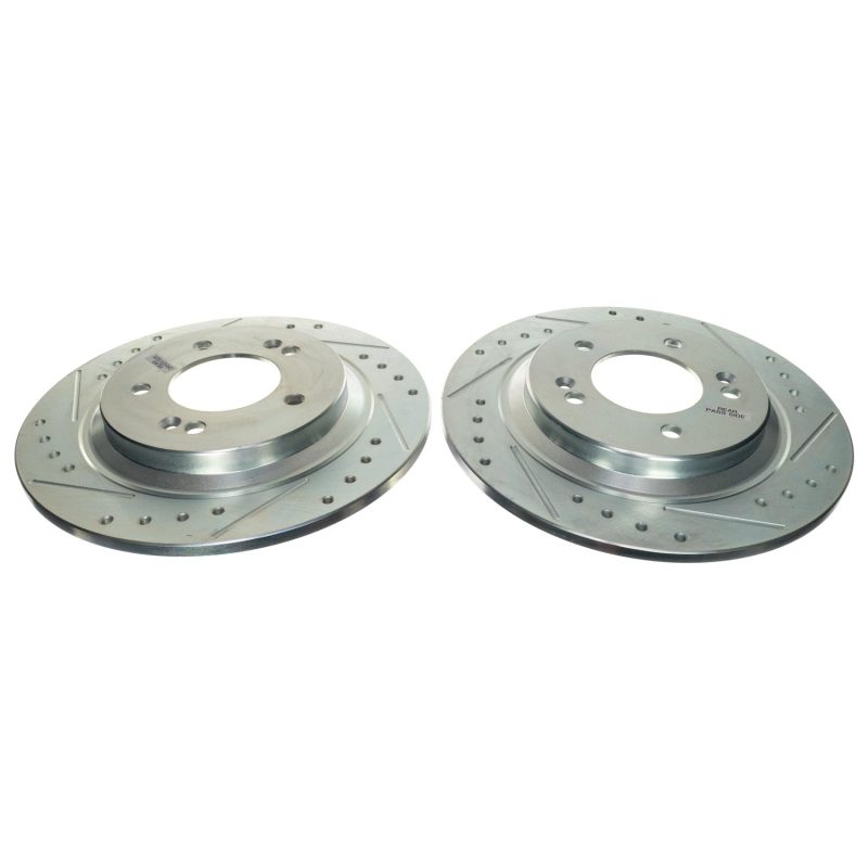 Power Stop 21-22 Kia K5 Rear Drilled & Slotted Rotor (Pair)-Brake Rotors - Slot & Drilled-Grocery Getter Performance