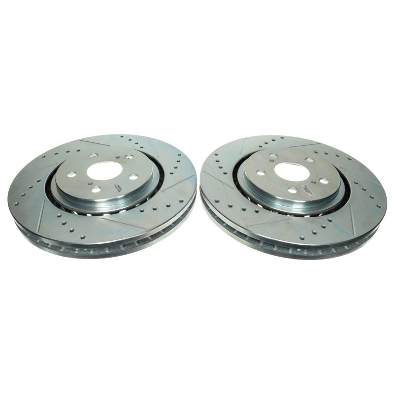 Power Stop 21-22 Toyota Sienna Front Drilled & Slotted Rotor - Pair-Brake Rotors - Slot & Drilled-Grocery Getter Performance