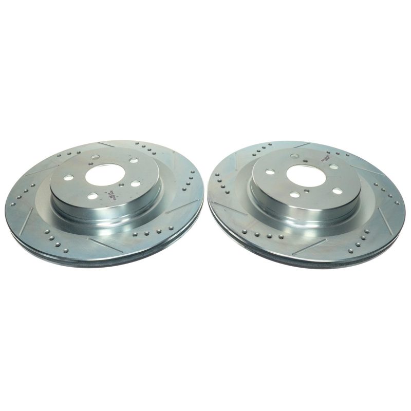 Power Stop 21-22 Toyota Sienna Rear Drilled & Slotted Rotor (Pair)-Brake Rotors - Slot & Drilled-Grocery Getter Performance