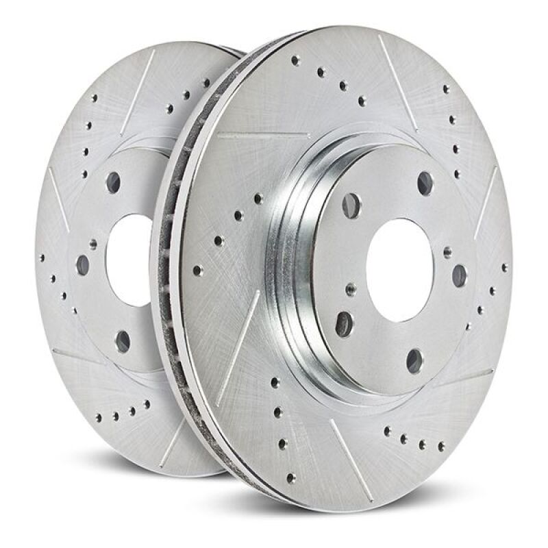 Power Stop 23-24 Toyota Sequoia Front Drilled & Slotted Rotor (Pair)-Brake Rotors - Slot & Drilled-Grocery Getter Performance