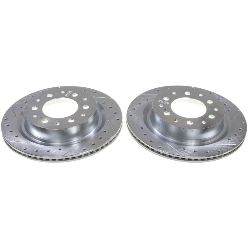 Power Stop 23-24 Toyota Sequoia Rear Drilled & Slotted Rotor - Pair-Brake Rotors - Slot & Drilled-Grocery Getter Performance