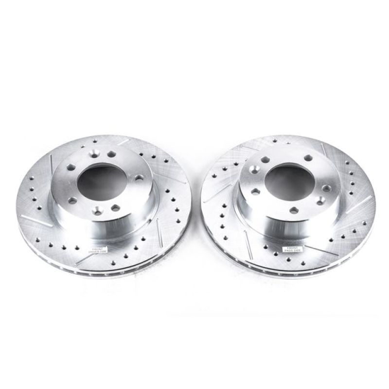 Power Stop 86-91 Mazda RX-7 Front Evolution Drilled & Slotted Rotors - Pair-Brake Rotors - Slot & Drilled-Grocery Getter Performance