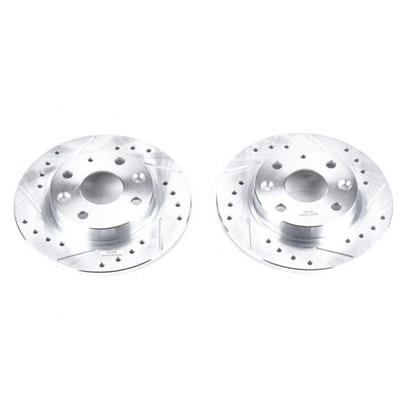 Power Stop 90-93 Mazda Miata Rear Evolution Drilled & Slotted Rotors - Pair-Brake Rotors - Slot & Drilled-Grocery Getter Performance