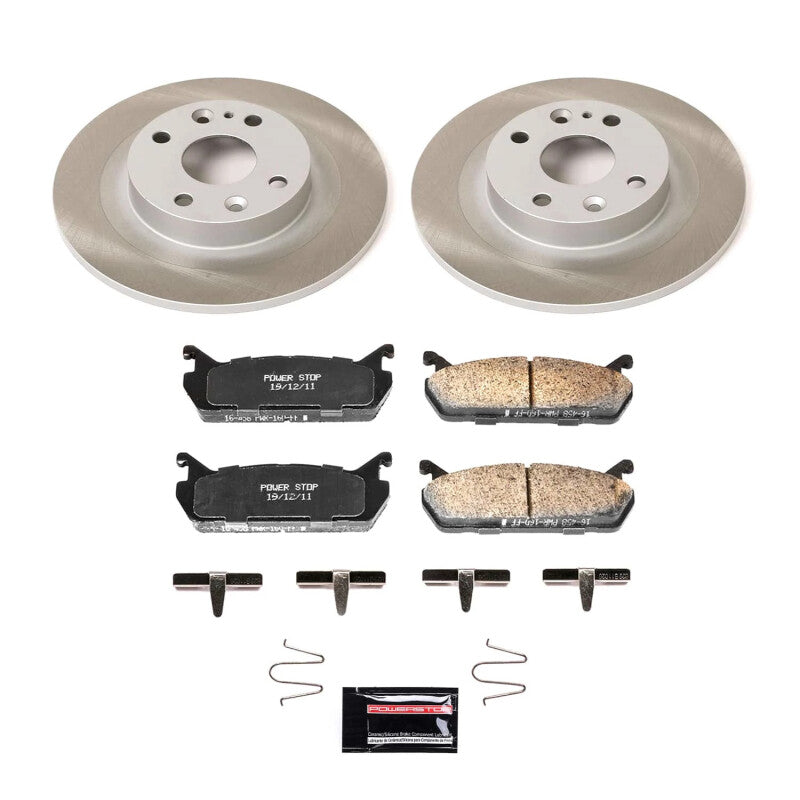 Power Stop 91-96 Mercury Tracer Rear Semi-Coated Rotor Kit-Brake Kits - Performance Blank-Grocery Getter Performance