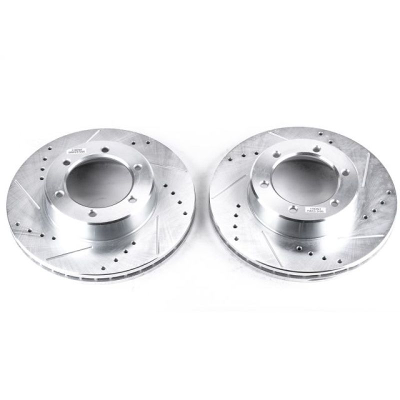 Power Stop 91-96 Toyota 4Runner Front Evolution Drilled & Slotted Rotors - Pair-Brake Rotors - Slot & Drilled-Grocery Getter Performance