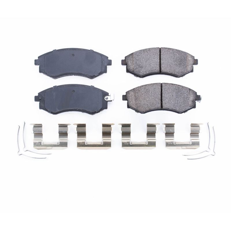 Power Stop 92-01 Hyundai Elantra Front Z17 Evolution Ceramic Brake Pads w/Hardware-Brake Pads - OE-Grocery Getter Performance