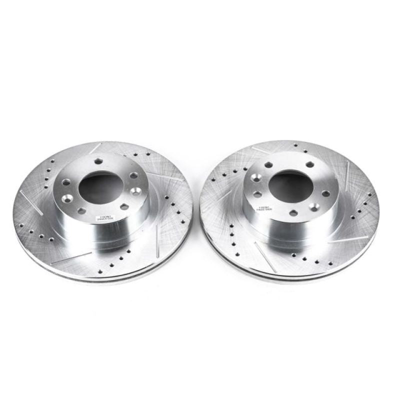 Power Stop 93-95 Mazda RX-7 Front Evolution Drilled & Slotted Rotors - Pair-Brake Rotors - Slot & Drilled-Grocery Getter Performance
