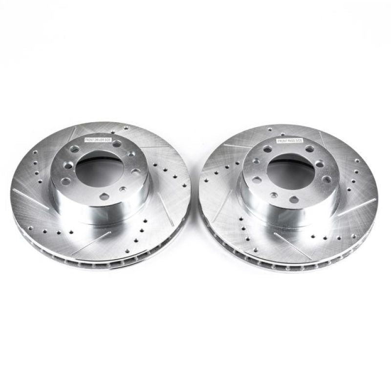 Power Stop 94-95 BMW 540i Front Evolution Drilled & Slotted Rotors - Pair-Brake Rotors - Slot & Drilled-Grocery Getter Performance