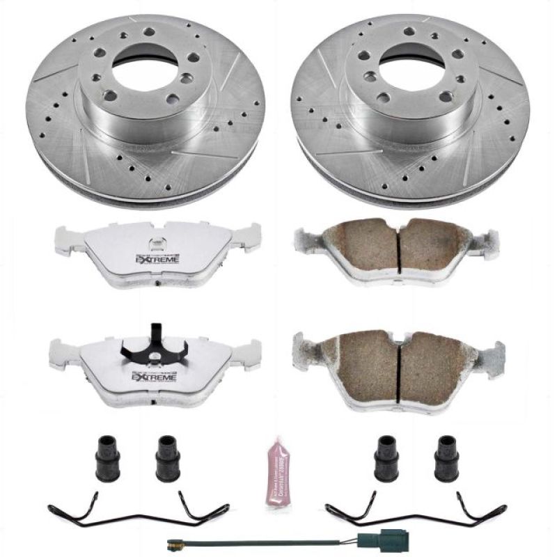 Power Stop 94-95 BMW 540i Front Z26 Street Warrior Brake Kit-Brake Kits - Performance D&S-Grocery Getter Performance