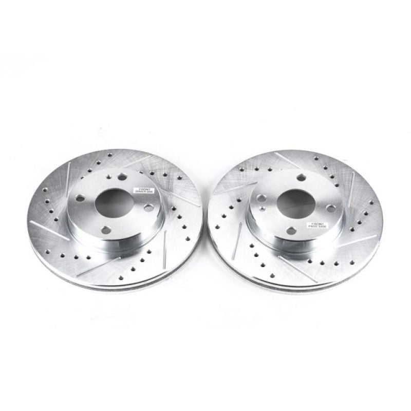 Power Stop 94-97 Mazda Miata Front Evolution Drilled & Slotted Rotors - Pair-Brake Rotors - Slot & Drilled-Grocery Getter Performance