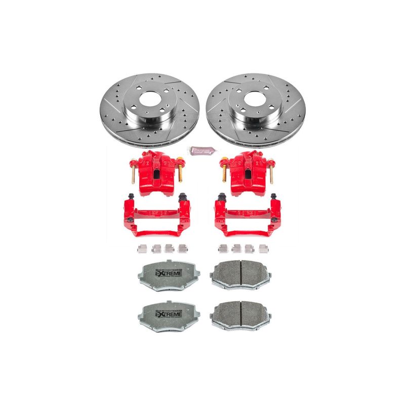 Power Stop 94-97 Mazda Miata Front Z26 Street Warrior Brake Kit w/Calipers-Brake Kits - Performance D&S-Grocery Getter Performance