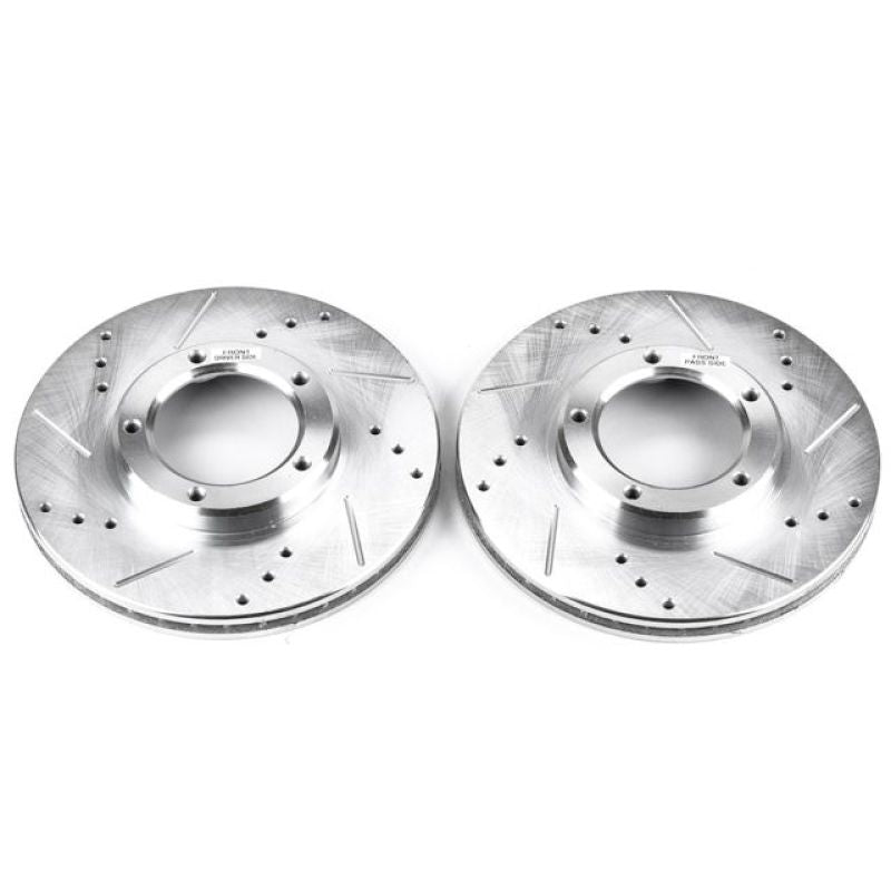 Power Stop 95-04 Toyota Tacoma Front Evolution Drilled & Slotted Rotors - Pair-Brake Rotors - Slot & Drilled-Grocery Getter Performance