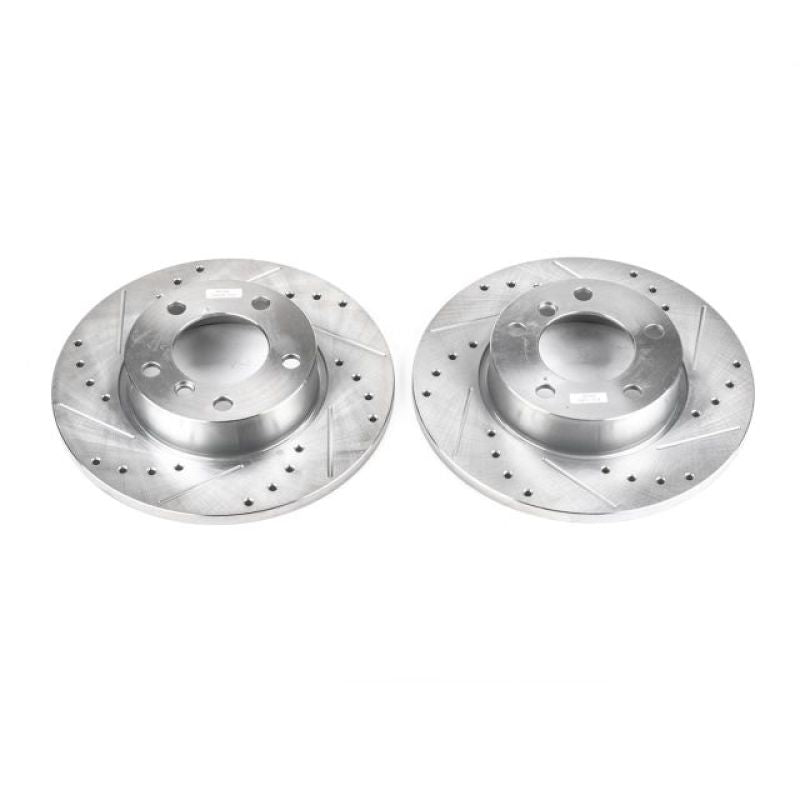 Power Stop 95-99 BMW 318ti Front Evolution Drilled & Slotted Rotors - Pair-Brake Rotors - Slot & Drilled-Grocery Getter Performance