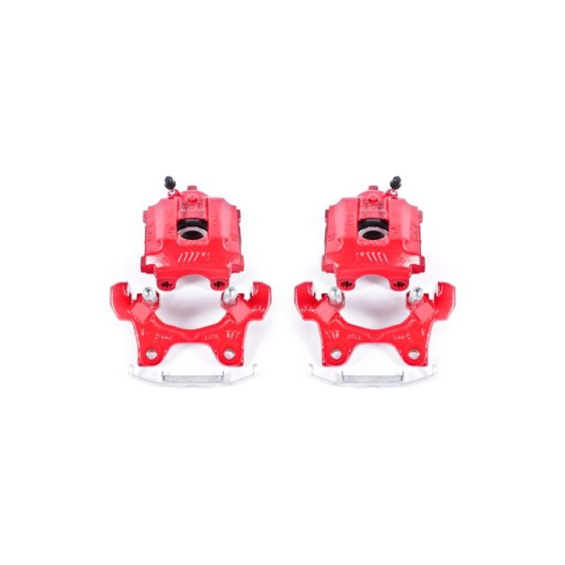 Power Stop 95-99 BMW M3 Rear Red Calipers w/Brackets - Pair-Brake Calipers - Perf-Grocery Getter Performance