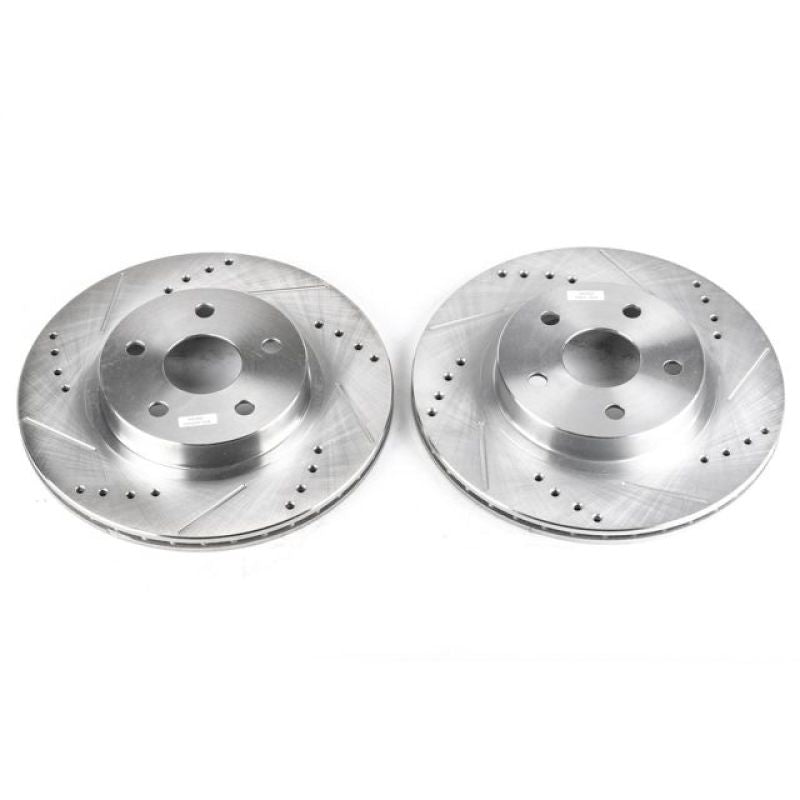 Power Stop 96-00 Toyota RAV4 Front Evolution Drilled & Slotted Rotors - Pair-Brake Rotors - Slot & Drilled-Grocery Getter Performance