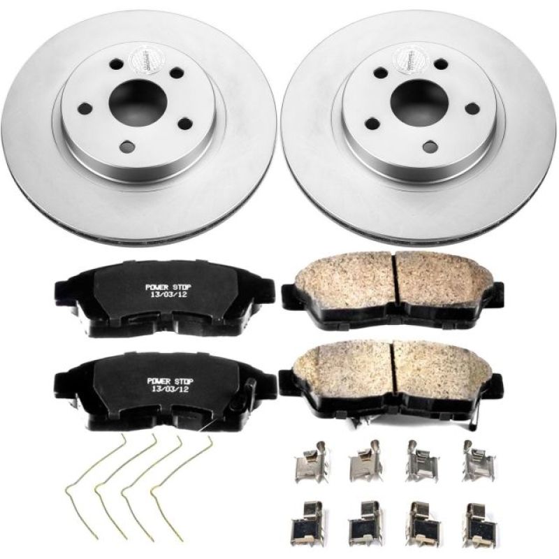 Power Stop 96-00 Toyota RAV4 Front Z17 Evolution Geomet Coated Brake Kit-Brake Kits - Performance Blank-Grocery Getter Performance