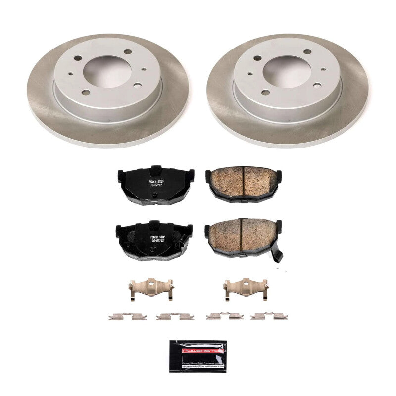 Power Stop 97-01 Hyundai Tiburon Rear Semi-Coated Rotor Kit-Brake Kits - Performance Blank-Grocery Getter Performance